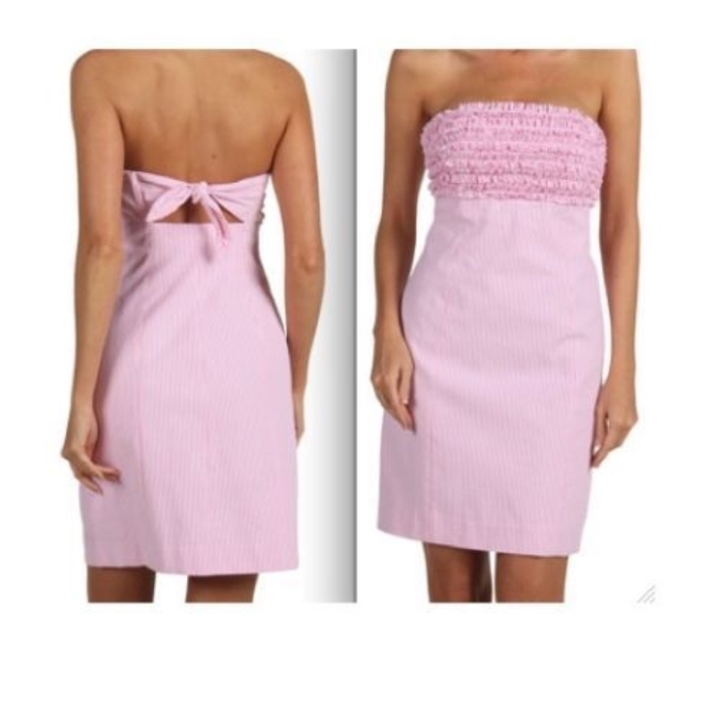 LILLY PULITZER Sz.8 FRANCO Strapless Dress Pink